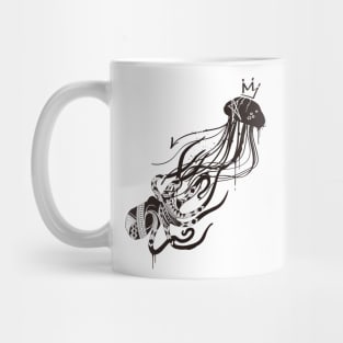 Octopus and Jellyfish (Monochrome) Mug